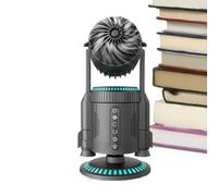 Genérico Desk Fan - Powerful USB 16x14.8x32.5cm, Rocket Style Personal Fan | Quiet Rotating 5000RPM Air Circulator with Colorful RGB Light for Home Dorm School Workplace Living Room Cooling