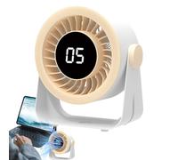 Genérico Desk Fan Quiet, Oscillating Table Fan with 5 Speeds and LED Display, Portable Rechargeable Air Circulator for Bedroom, Living Room, Camping, Beach, Outdoor Use, 7.36x3.98x8.15 inches