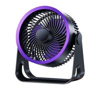 Genérico Desk Fan, USB Charging Fan, Wall Mountable Quiet Blower, 360 Degree Adjustable Tilt, 3 Speed Wind Modes, Home Dorm Camping Use, 6.65x7.44x3.66 Inches, White Purple, 1 Pack