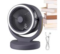 Genérico Desk Fan - USB Rechargeable | 2400mAh 3-Speed Air Circulator