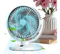 Genérico Desk Fan - USB Rechargeable | 5 Speed Air Circulator, 90° Tilt