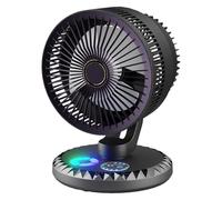 Genérico Desk Fans, Portable Air, Usb Powered Seven Lights Adjustable Timer Space Saver Touch Control Compact Build Modern Aesthetic Travel Friendly, Cooling Fan for Women, Men