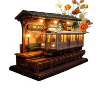 Genérico Desk Lamp - Vintage Train Shape Decorative Light, Retro Locomotive Luminary-Sculpture, Anatomical Railway-Lantern | Nightstand Lamp for Home, Office, Study Desk, Bookshelf, Living Room