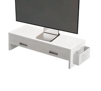 Genérico Desk Monitor Stand Riser - Wood Board PP 50x19.5x13.5cm | Ergonomic Screen Riser Stand, Double Drawer Desk Organizer Shelf | For Home Office Study Bedroom Desks Organization Use