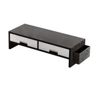Genérico Desk Monitor Stand Riser - Wood Board PP 50x19.5x13.5cm | Ergonomic Screen Riser Stand, Double Drawer Desk Organizer Shelf | For Home Office Study Bedroom Desks Organization Use