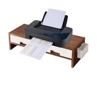 Genérico Desk Monitor Stand Riser - Wood Board PP 50x19.5x13.5cm | Ergonomic Screen Riser Stand, Double Drawer Desk Organizer Shelf | For Home Office Study Bedroom Desks Organization Use