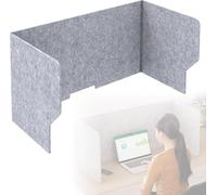 Genérico Desk Privacy Panel, Free Standing Acoustic Partition with Cable Hole, Sound Absorbing Desktop Divider for Office Study, Ergonomic U-Shape Design, 80cm Width, Grey