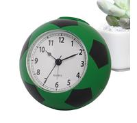 Genérico Desktop Clock - Soccer-Shaped Alarm for Evaluation | Quiet Bedside Desk Clock with Resilient Frame & Analog Football Design for Kids' Room, Bedroom and Professional Utility
