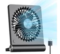 Genérico Desktop Fan - 14.5x17.5x3.8cm USB Rechargeable 220° Tilt 3 Speeds Adjustable | Small Travel Fan For Home Office Bedroom Dorm Nap Indoor Table Desktop Travel Outdoor Beach Vacation Camping