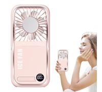 Genérico Desktop Fan - Desk Fan For Bedroom,Foldable USB Charging LED Screen Backup Power Phone Holder Use For Dormitory Workplace Workshop Truck Tent,6.61x3.15x1.14 Inchesss