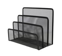 Genérico Desktop File Rack - Metal Mesh Organizer, Vertical Folder Holder Stand, Multifunction Storage Unit | Home Office Document Filing Organization Usage Desk Setup Management, Paper Folder