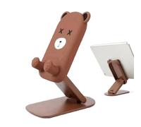 Genérico Desktop Phone Holder, Foldable Desk Phone Holder Stand, Height Adjustable Mobile Cradle Cute Decor, Cartoon Bear Dock for Most Smartphones Tablets