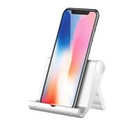 Genérico Desktop Phone Holder Stand - Folding Tablet Stand for Office | Adjustable Multi-Angle Tilt with Non-Slip Silicone Base & Frame for Mobile Phone, Desk Accessories and Home