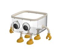 Generico Desktop Trash Can, Transparent Lidded Mini Garbage Bin, Small Desk Dustbin Container, Cute Decorative Organizer for Bathroom, Bedroom, Restroom, Makeup, Paper Waste and Storage
