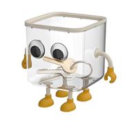 Generico Desktop Trash Can, Transparent Lidded Mini Garbage Bin, Small Desk Dustbin Container, Cute Decorative Organizer for Bathroom, Bedroom, Restroom, Makeup, Paper Waste and Storage