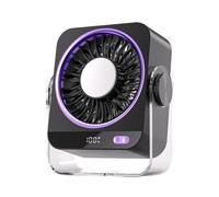Genérico Desktop USB Fan - 14.3×5.7×16.9cm Rechargeable Portable Desk Fan With 5 Adjustable Speeds Digital Display, Wall Mounted Semiconductor Cooling Fans For Home Office Bedroom Study