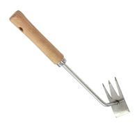 Genérico Desmalezador Manual Multifunción Acero Inoxidable Mango de Madera Pequeño para Jardín, Herramienta Extractora de Raíces, Ligera y Resistente, Adecuado para Césped y Huerto