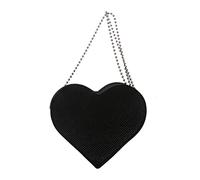 Genérico destructor de documentos bolso cadena rhinestone corazón bolso mensajero bolso pequeño hombro hombro para las mujeres con dios, Le Noir, Talla única