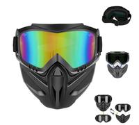 Genérico Detachable Full Face Goggle Mask,Outdoor Anti-Ultraviole Full Face Protection Shield for Welding,Anti-Fog Windproof Goggle (Transparent)