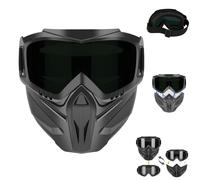 Genérico Detachable Full Face Goggle Mask,Outdoor Anti-Ultraviole Full Face Protection Shield for Welding,Anti-Fog Windproof Goggle (Green)