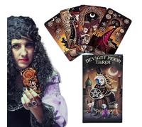 Genérico Deviant Moon Tarot Deck with Guidebook For Beginners - Surreal Divination Cards For Intuitive Reading | Party Entertainment & Board Games, Unique Hidden Message Fate Fortune Telling Gift