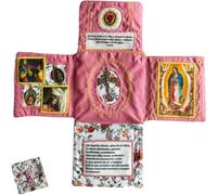 Genérico Devocional de Bolsillo Artesanal - Edición Fe, Santuario de Bolsillo con Cruz de Plata Incluida en El Interior, Devocionales y Marcapáginas de Bolsillo, Escrituras y Oraciones Diarias (Rosa)