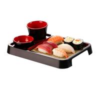 Generico di - bandeja japonesa rectangular de 25 cm para fideos fríos | con y alfombra | Conjunto de mesetas para aperitivos de sushi salsas de postre ABS | Utilice el restaurante de cocina House