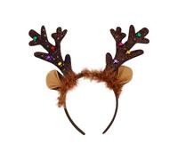 Generico Diadema con cuernos de Navidad | Diadema navideña | Banda con cuernos de reno, para boda, viaje, vacaciones, pícnic, barbacoa, fiesta en el jardín, reunión, cena, escenario