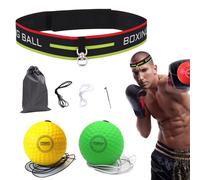 Genérico Diadema con Pelota de - Reflejo Boxeo, Easy Cleanness, elástica, gomaespuma Ayudas Entrenamiento receptivas, Ajustables Accesorios para niñ | Multipurpose Outdoor Indoor Utility Comfortable