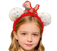 Genérico Diadema De Año Nuevo - 3.94 Pulgadas Banda ABS De Peluche | Accesorio Decorativo Año Del Caballo Para Fiestas Festival, Cosplay, Estudiantes, Reunión Familiar, Compras, Viajes, Celebración