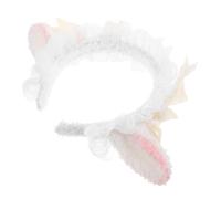 Genérico diadema de encaje banda para la cabeza cintas para la cabeza de las mujeres Diadema con orejas difusas banda de pelo de dibujos animados diadema con orejas de cabra Felpa