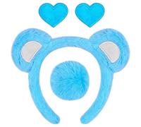 Genérico Diadema de Oso para Disfraz - 4 Piezas Accesorios De Peluche Unisex Para Fotos | Set Diadema Con Orejas Oso,Para Fiestas, Año Nuevo, Cumpleaños, Vacaciones, Uso