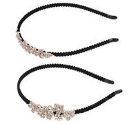 Genérico Diadema de Pedrería Floral 2 Piezas Flores de Cinco Pétalos Accesorio para Cabello de Boda y Fiestas Diadema Nupcial Cómoda y Elegante para Mujer