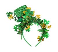Genérico Diadema de trébol, Boppers de diadema de trébol - Diadema de hoja de trébol verde - Diadema lisa de trébol con aros para la cabeza, boppers con bombín para niños y adultos