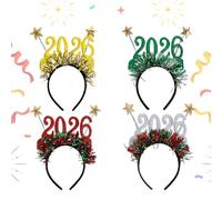 Genérico Diadema Navideña Para Mujer - Set Festivo De 4 Piezas Divertidas 2026 | Accesorios Decorativos de Navidad,Para De Invierno Accesorios Para Fotos Cosplay Halloween Adulto Niño Niña Mujer