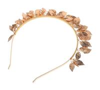 Genérico Diadema para Boda de Novia Forma de Hoja en Aleación Dorada, Tiara Vintage Barroca Hecha a Mano, Elegante Crear Ambiente Romántico