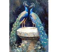 Genérico Diamond Painting Pavo Real, DIY 5D Diamond Painting Kit Animal, 5D Pintura Diamante Cuadro Diamantes Kit Bordado DIY Full Drill Round Embroidery Kit per Decorazioni Pareti, 40x60cm B-7V99