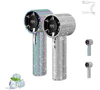 Genérico Diamond Portable Fan, Diamond Handheld Mini Fan, Rechargeable Silent Desktop Fans, with LED Light, USB Rechargeable, for Travels Offices Outdoor, Makeup (Mix)