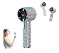 Genérico Diamond Portable Fan, Mini Personal Fans Rechargeable, Diamond Handheld Mini Fans With Digital Display, For Travel Office Outdoor Makeup, Crystal Design Gift for Women Girls (Colorful)