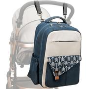Genérico Diaper Backpack for Women, Double Layer Stroller Diaper Bag, Large Capacity Waterproof Travel Tote with Charging Port, Multi-Function, 16.93x11.81x7.48in, Black Gray Blue Brown
