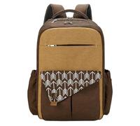 Genérico Diaper Backpack for Women, Double Layer Stroller Diaper Bag, Large Capacity Waterproof Travel Tote with Charging Port, Multi-Function, 16.93x11.81x7.48in, Black Gray Blue Brown
