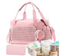 Generico Diaper Bag, Large Capacity Diaper, 45x23x30cm/17.72x9.06x11.81 Inches Bag Tote with Pacifier Case, Reusable Baby Travel Accessories, Child Supplies for Home, Polyester, Nylon, Rosa, Fare