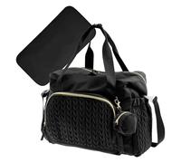 Generico Diaper Bag, Large Capacity Diaper Bag Tote with Pacifier Case, 17.72x9.06x11.81 inches Adorable Multifunctional Baby Bags, Reusable Travel Accessories, Child Supplies for Home, Negro , Fare