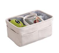 Genérico Diaper Basket Organizer - Nursery Diaper Storage Tote With Compartments | Corduroy Fabric Organizer Basket For Boys Girls Home Bedside Bathroom Couch Car Trunk Travel Outdoor