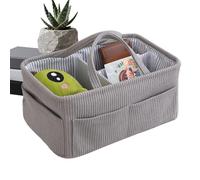 Genérico Diaper Organizer Basket - Corduroy Large Tote Nursery Organizer Diaper Storage Bag With Handles Dividers Storage Basket For Wipes Milk Bottles Essentials
