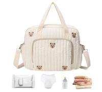 Genérico Diaper Tote Bag - Diaper Bag | Large Capacity Duffle For Travel | Stylish Weekender Carrier | Portable Storage | Cartoon Bear Travel Maternity Bags | For Wet Wipes Clothes Mom Women Parents