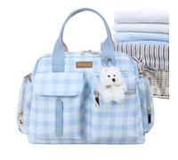 Genérico Diaper Tote Bag Small Plaid Handle Large Capacity Essentials Tote | Door Porch Entryway Christmas Tree Home Bedroom Office Living Room Festive Hanging Display Ornament