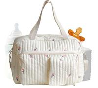 Genérico Diaper Tote - Tote Storage Organizer Nursery Shoulder | Travel Diaper Bags | Flower Pattern Weekender Shoulder For Travel Work Gym School Hospital Vacation Beach Park Shopping Picnic Camping