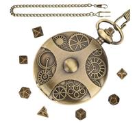 Genérico Dice Jewelry Accessory, Tabletop Role-Playing Dice, Dice Pendant Necklace, Steampunk Dice Necklace, Pocket Watch Decoration for Role Playing Board Games, Table Decoration