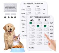 Genérico Did You Feed The Cat Tracker Magnet, Dog Feeding Reminder with AM PM Indicators, Magnetic Sticker and Double Sided Adhesive for Pet Owners, Household Feeding Schedule for Cats & Dog (Mix)